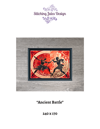 Stitching Jules Design Cross Stitch Pattern Ancient Greek Roman Battle Warrior Full Coverage Counted Cross-Stitch Pattern (Digital Download)