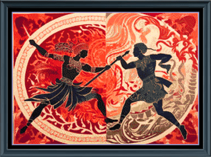 Stitching Jules Design Cross Stitch Pattern Ancient Greek Roman Battle Warrior Full Coverage Counted Cross-Stitch Pattern (Digital Download)