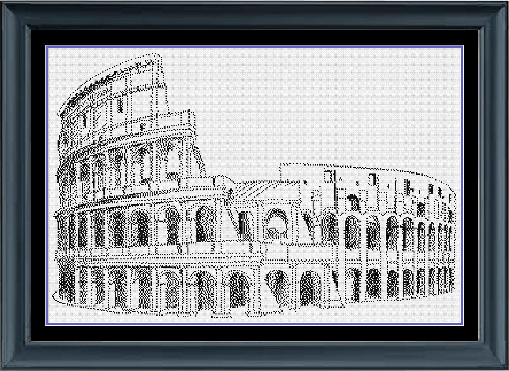 Stitching Jules Design Cross Stitch Pattern Ancient Rome Coliseum Italy Counted Cross Stitch Pattern | Monochrome Blackwork | Instant Download PDF