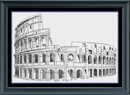 Stitching Jules Design Cross Stitch Pattern Ancient Rome Coliseum Italy Counted Cross Stitch Pattern | Monochrome Blackwork | Instant Download PDF