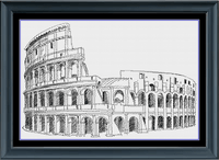 Thumbnail for Stitching Jules Design Cross Stitch Pattern Ancient Rome Coliseum Italy Counted Cross Stitch Pattern | Monochrome Blackwork | Instant Download PDF