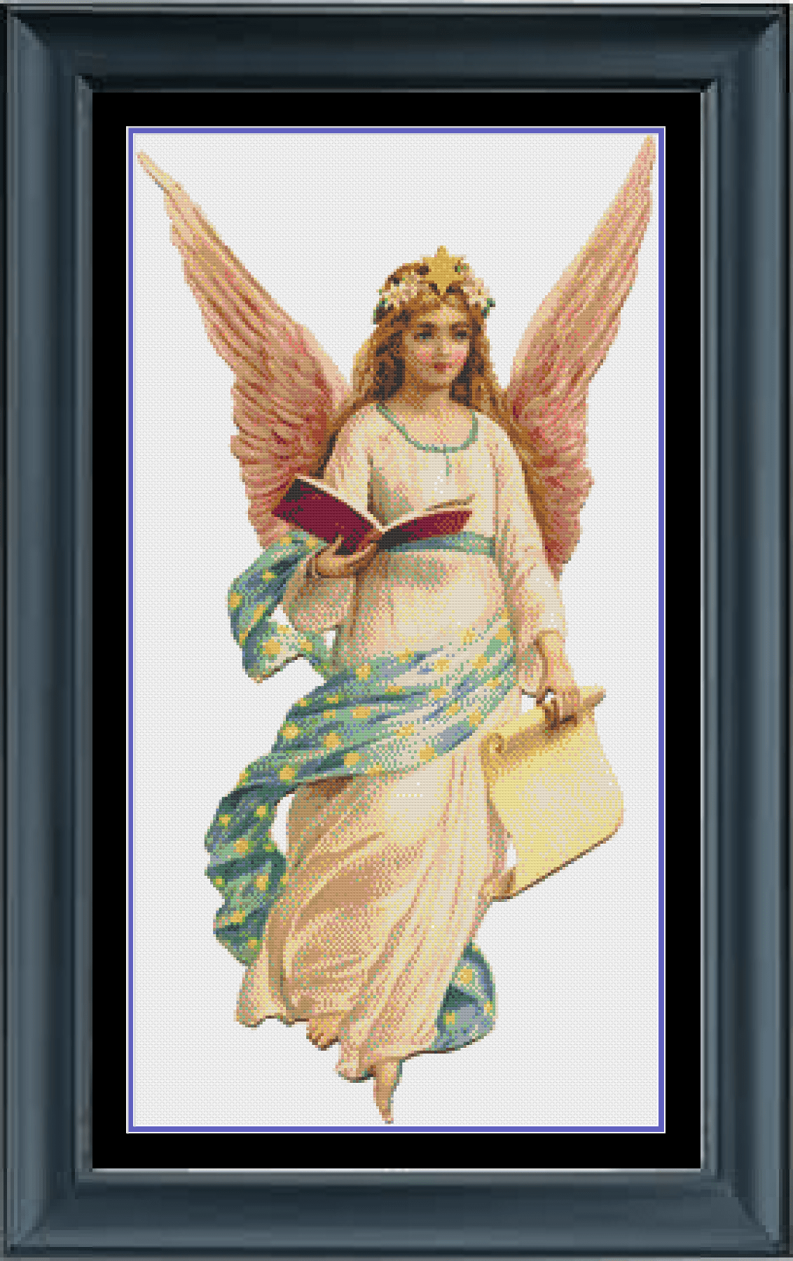 Stitching Jules Design Cross Stitch Pattern Angel Christian Religious Cross Stitch Embroidery Needlepoint Instant PDF Download Pattern Keeper Ready