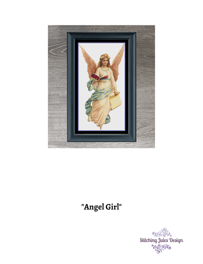 Stitching Jules Design Cross Stitch Pattern Angel Christian Religious Cross Stitch Embroidery Needlepoint Instant PDF Download Pattern Keeper Ready
