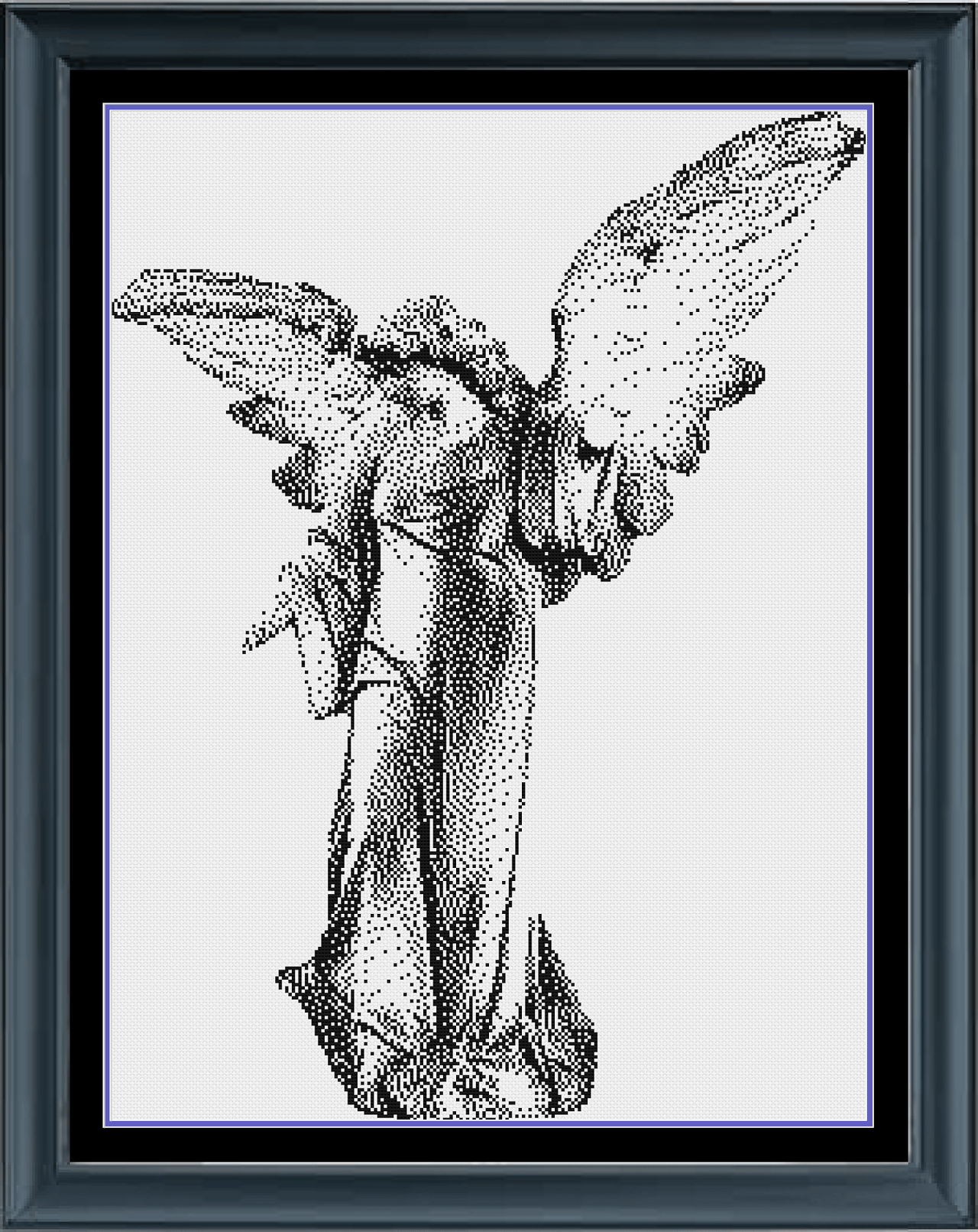 Stitching Jules Design Cross Stitch Pattern Angel Statue Counted Cross Stitch Pattern | Monochrome Blackwork | Instant Download PDF