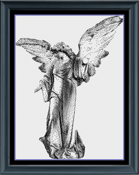 Thumbnail for Stitching Jules Design Cross Stitch Pattern Angel Statue Counted Cross Stitch Pattern | Monochrome Blackwork | Instant Download PDF