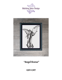 Thumbnail for Stitching Jules Design Cross Stitch Pattern Angel Statue Counted Cross Stitch Pattern | Monochrome Blackwork | Instant Download PDF