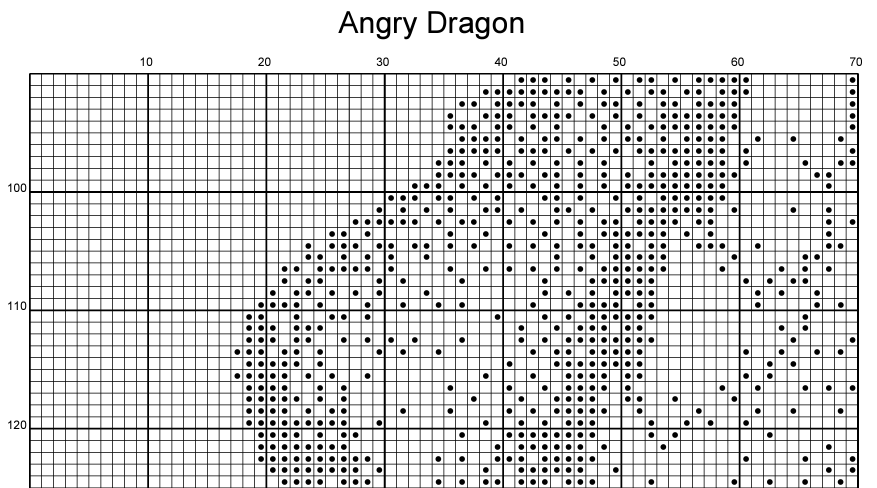 Stitching Jules Design Cross Stitch Pattern Angry Dragon Monochrome