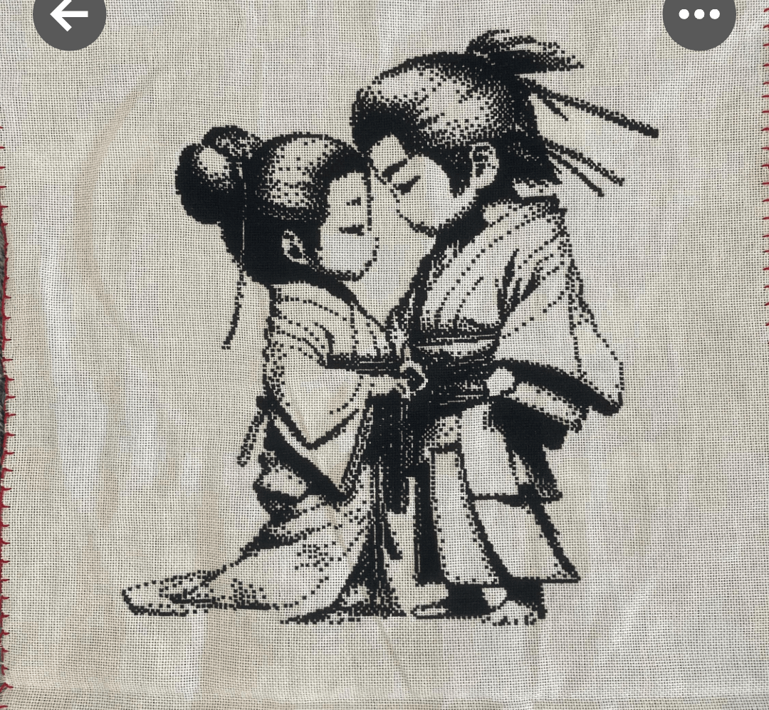 Stitching Jules Design Cross Stitch Pattern Anime Couple Japanese Monochrome Counted Cross Stitch Pattern Digital Download