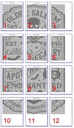 Stitching Jules Design Cross Stitch Pattern Apothecary Shop Counted Cross Stitch Pattern | Magic Cross Stitch | Blackwork Monochrome | Instant Download PDF