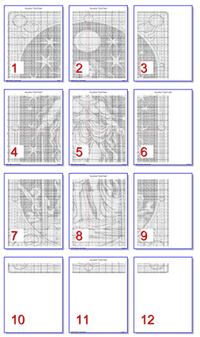 Thumbnail for Stitching Jules Design Cross Stitch Pattern Aquarius Tarot Card Monochrome