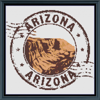 Thumbnail for Stitching Jules Design Cross Stitch Pattern Arizona Grand Canyon US State Counted Cross Stitch Pattern | Instant Download PDF