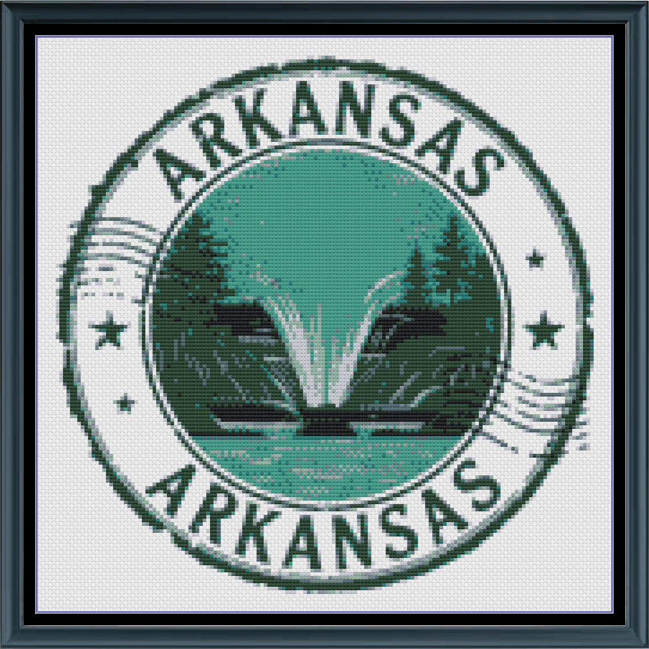 Stitching Jules Design Cross Stitch Pattern Arkansas Ozarks Little Rock US State Counted Cross Stitch Pattern | Instant Download PDF