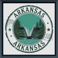 Thumbnail for Stitching Jules Design Cross Stitch Pattern Arkansas Ozarks Little Rock US State Counted Cross Stitch Pattern | Instant Download PDF