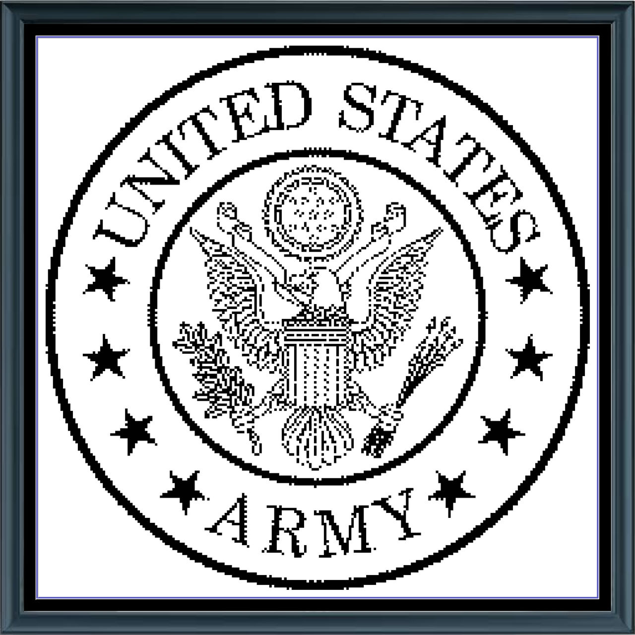 Stitching Jules Design Cross Stitch Pattern Army Seal Military United States USA Counted Cross Stitch Monochrome Blackwork Pattern Digital Download