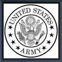 Thumbnail for Stitching Jules Design Cross Stitch Pattern Army Seal Military United States USA Counted Cross Stitch Monochrome Blackwork Pattern Digital Download