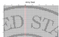 Thumbnail for Stitching Jules Design Cross Stitch Pattern Army Seal Military United States USA Counted Cross Stitch Monochrome Blackwork Pattern Digital Download