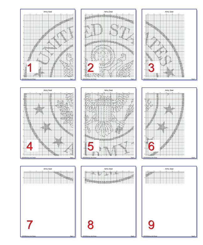 Stitching Jules Design Cross Stitch Pattern Army Seal Military United States USA Counted Cross Stitch Monochrome Blackwork Pattern Digital Download