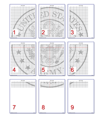 Thumbnail for Stitching Jules Design Cross Stitch Pattern Army Seal Military United States USA Counted Cross Stitch Monochrome Blackwork Pattern Digital Download