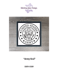 Thumbnail for Stitching Jules Design Cross Stitch Pattern Army Seal Military United States USA Counted Cross Stitch Monochrome Blackwork Pattern Digital Download