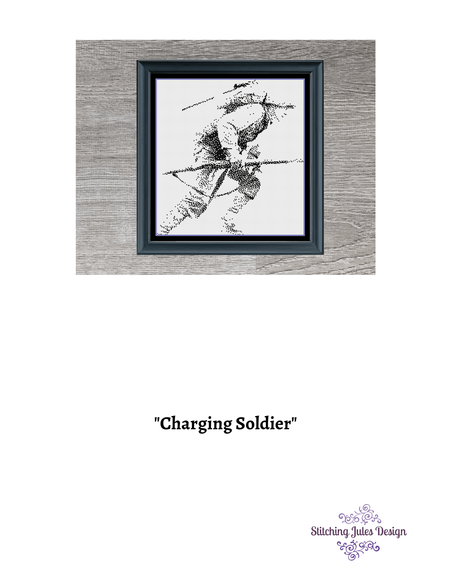 Stitching Jules Design Cross Stitch Pattern Army Soldier Cross Stitch Pattern | Military Cross Stitch Pattern | Blackwork | Instant PDF Download