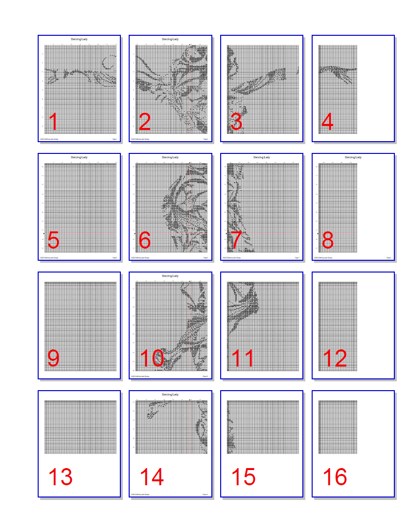 Stitching Jules Design Cross Stitch Pattern Artistic Dancing Lady Cross Stitch Pattern | Monochrome | Instant PDF Download