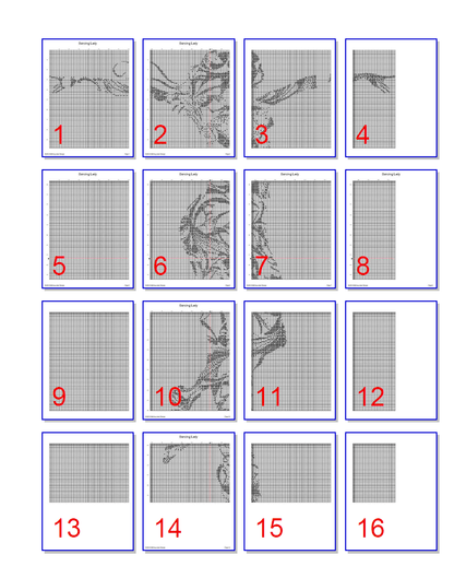 Stitching Jules Design Cross Stitch Pattern Artistic Dancing Lady Cross Stitch Pattern | Monochrome | Instant PDF Download
