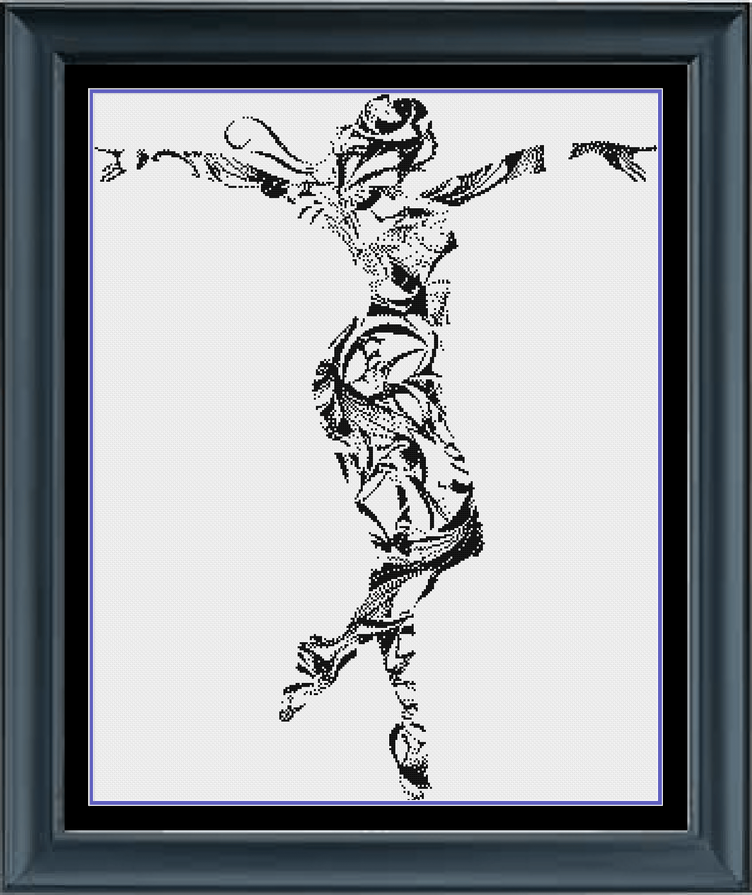Stitching Jules Design Cross Stitch Pattern Artistic Dancing Lady Cross Stitch Pattern | Monochrome | Instant PDF Download