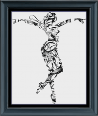 Thumbnail for Stitching Jules Design Cross Stitch Pattern Artistic Dancing Lady Cross Stitch Pattern | Monochrome | Instant PDF Download