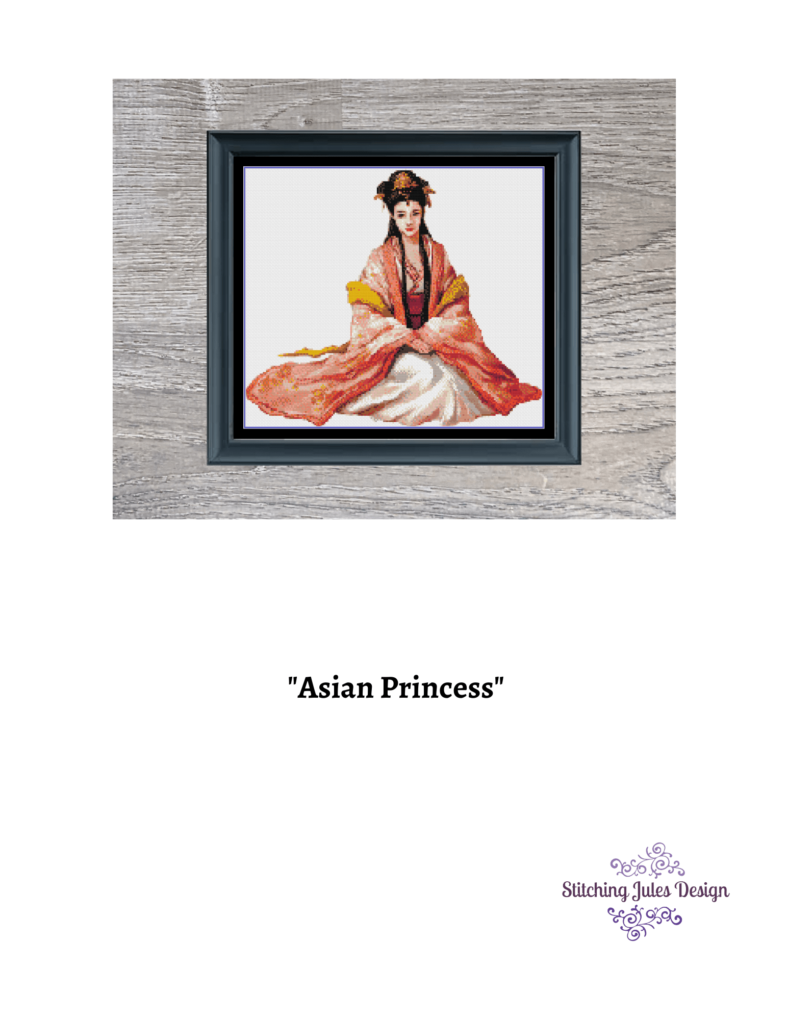 Stitching Jules Design Cross Stitch Pattern Asian Princess Cross Stitch Pattern | Asian Cross Stitch Pattern | Instant PDF Download