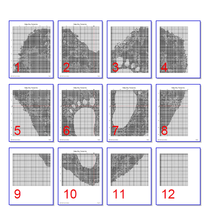 Stitching Jules Design Cross Stitch Pattern Baby Boy Footprints Cross Stitch Pattern | Child Heart Cross Stitch Pattern | Instant PDF Download And Physical Pattern Options