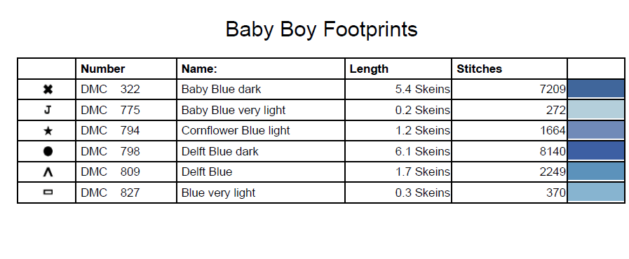 Stitching Jules Design Cross Stitch Pattern Baby Boy Footprints Cross Stitch Pattern | Child Heart Cross Stitch Pattern | Instant PDF Download And Physical Pattern Options