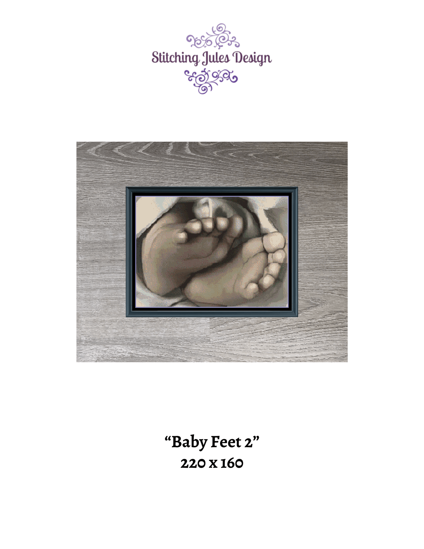 Stitching Jules Design Cross Stitch Pattern Baby Feet 2 African American Black Infant Mother Child Full Coverage Counted Cross Stitch Pattern Digital Download