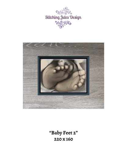 Stitching Jules Design Cross Stitch Pattern Baby Feet 2 African American Black Infant Mother Child Full Coverage Counted Cross Stitch Pattern Digital Download