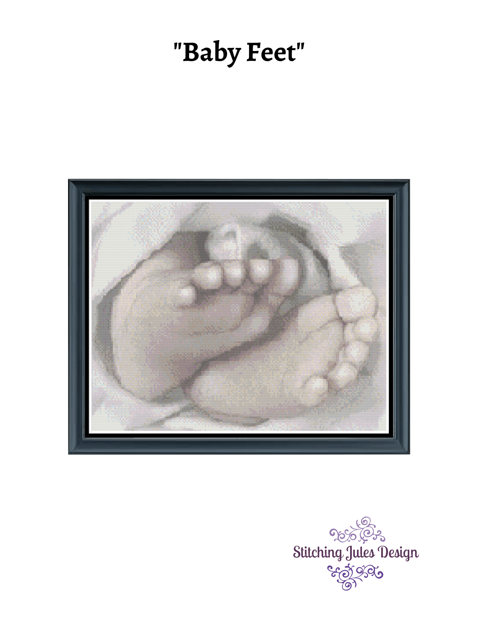 Stitching Jules Design Cross Stitch Pattern Baby Feet Cross Stitch Embroidery Needlepoint Digital Pattern Ready For PDF Instant Download