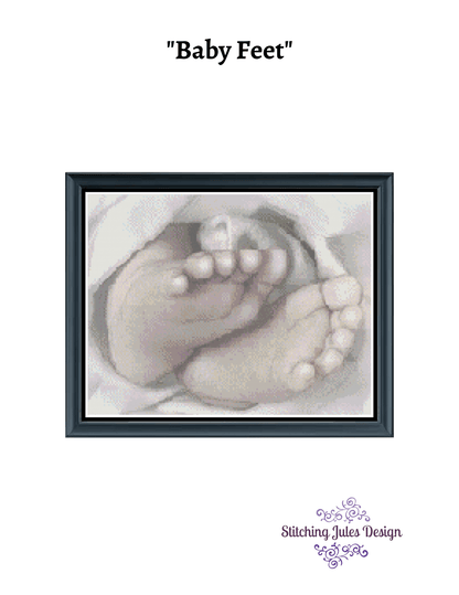 Stitching Jules Design Cross Stitch Pattern Baby Feet Cross Stitch Embroidery Needlepoint Digital Pattern Ready For PDF Instant Download