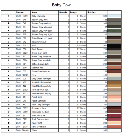 Stitching Jules Design Cross Stitch Pattern Baby Highland Cow Animal Cute Small Counted Cross-Stitch Pattern (Digital Download)