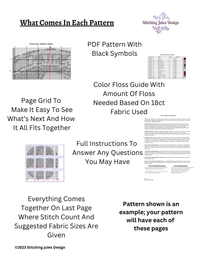Thumbnail for Stitching Jules Design Cross Stitch Pattern Backyard Rules Sign Funny Home BBQ Family Monochrome Counted Cross Stitch Pattern Digital Download