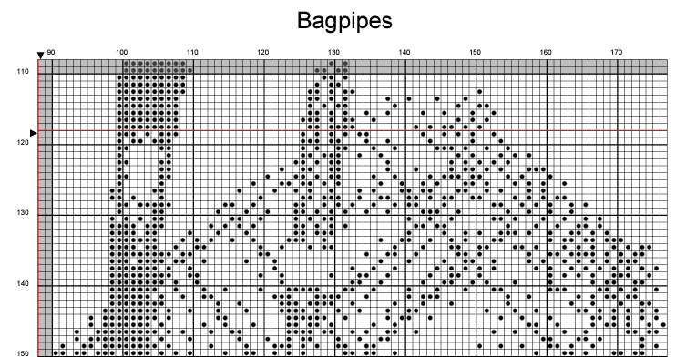 Stitching Jules Design Cross Stitch Pattern Bagpipes Scottish Counted Cross-Stitch Pattern | Monochrome Blackwork | Instant Download PDF