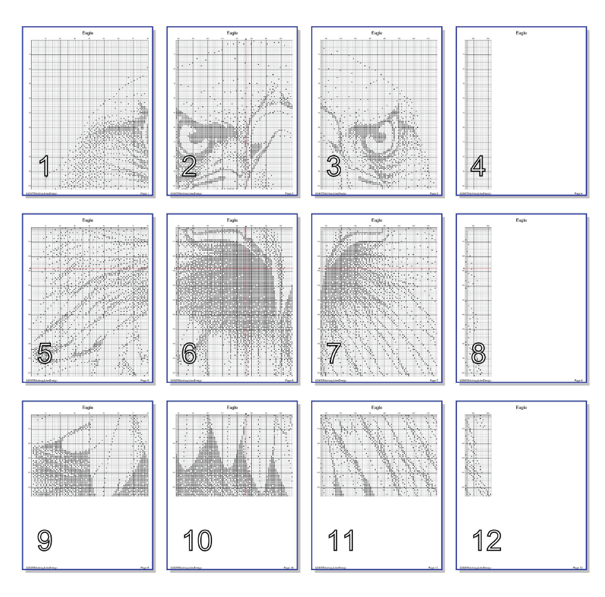 Stitching Jules Design Cross Stitch Pattern Bald Eagle Wildlife Bird Animal Monochrome Counted Cross Stitch Pattern Digital Download