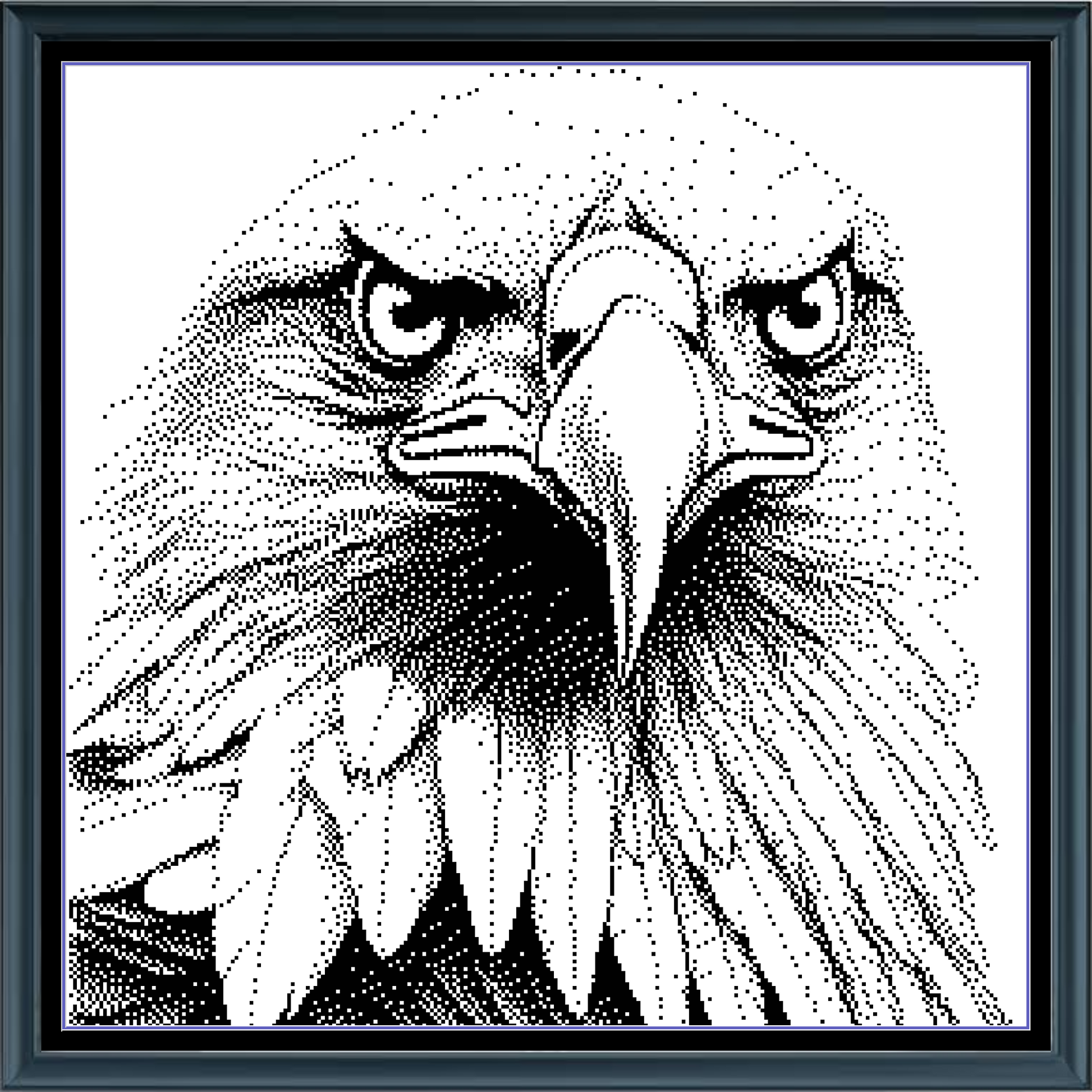 Stitching Jules Design Cross Stitch Pattern Bald Eagle Wildlife Bird Animal Monochrome Counted Cross Stitch Pattern Digital Download