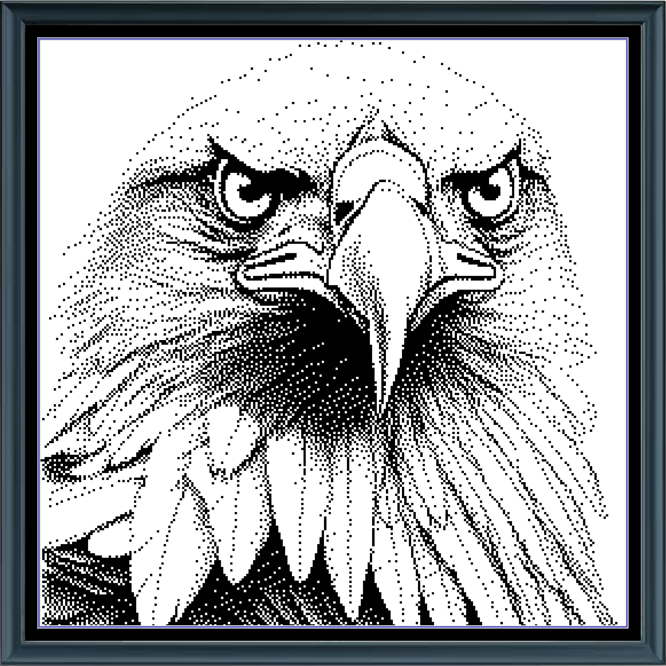 Stitching Jules Design Cross Stitch Pattern Bald Eagle Wildlife Bird Animal Monochrome Counted Cross Stitch Pattern Digital Download
