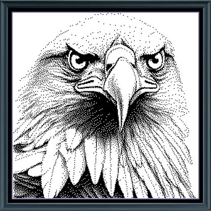 Stitching Jules Design Cross Stitch Pattern Bald Eagle Wildlife Bird Animal Monochrome Counted Cross Stitch Pattern Digital Download