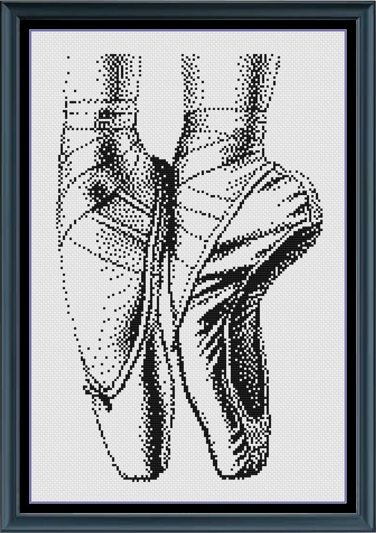 Stitching Jules Design Cross Stitch Pattern Ballet Shoes Monochrome