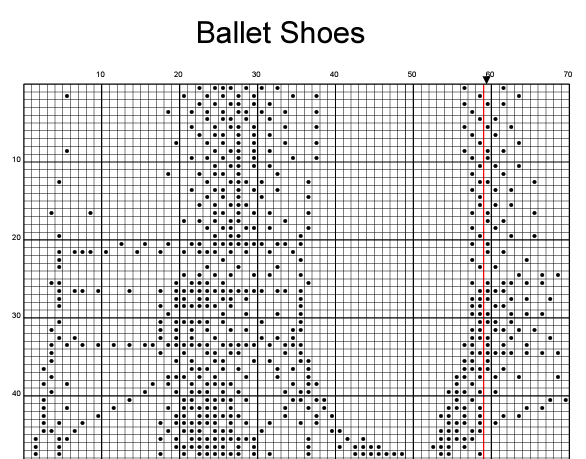 Stitching Jules Design Cross Stitch Pattern Ballet Shoes Monochrome