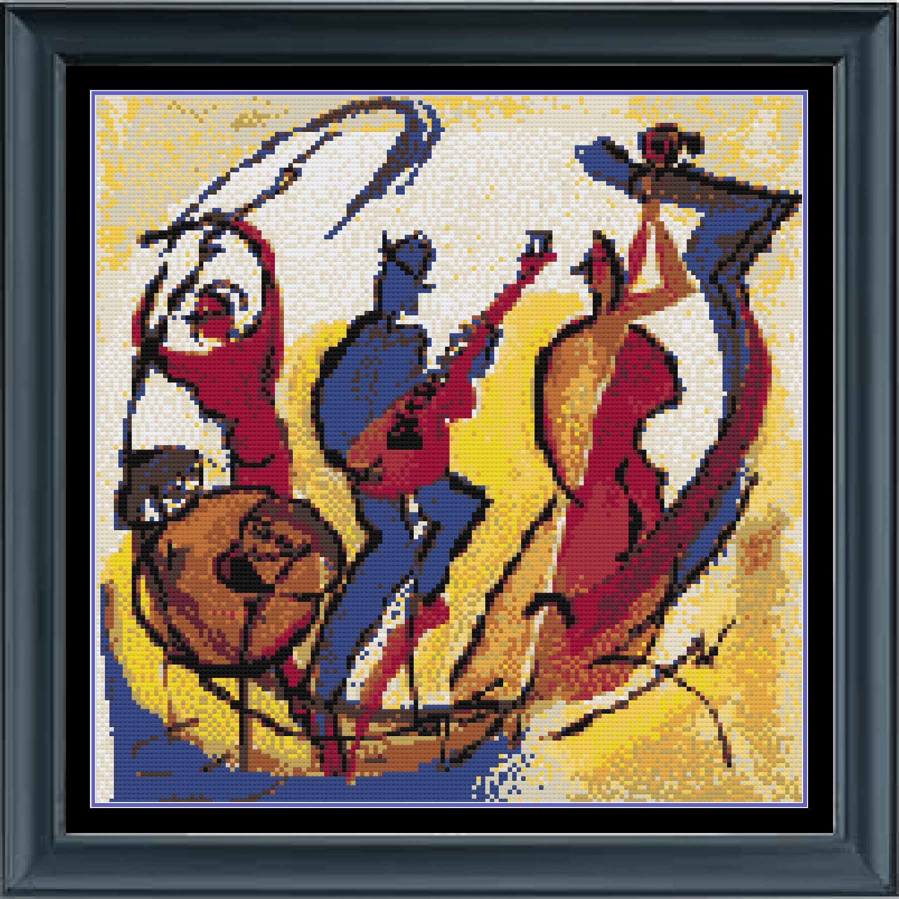 Stitching Jules Design Cross Stitch Pattern Band Music Jazz Musician Cross Stitch Embroidery Needlepoint Pattern PDF Download - Ready For Pattern Keeper