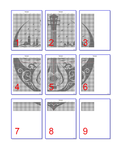 Stitching Jules Design Cross Stitch Pattern Bard Celtic Gaelic Blackwork Monochrome Cross-Stitch Pattern Instant Download PDF