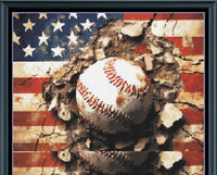 Thumbnail for Stitching Jules Design Cross Stitch Pattern Baseball Americana Sports Full Coverage Counted Cross-Stitch Pattern | Instant Download PDF