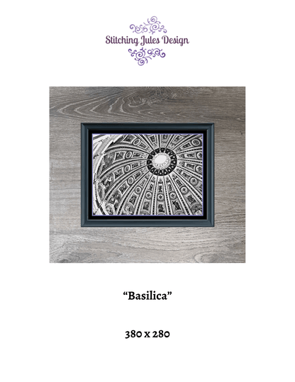 Stitching Jules Design Cross Stitch Pattern Basilica Cross Stitch Pattern | Architecture Monochrome Blackwork Cross Stitch Pattern | Instant Download PDF