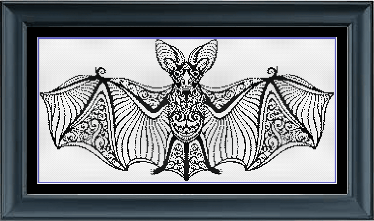 Stitching Jules Design Cross Stitch Pattern Bat Cross Stitch Pattern | Halloween Cross stitch Pattern | Blackwork | Instant PDF Download