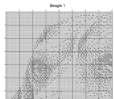 Stitching Jules Design Cross Stitch Pattern Beagle Dog Breed Monochrome Counted Cross-Stitch Pattern (Digital Download)